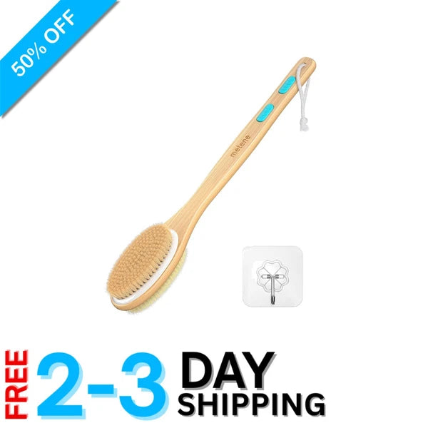 Luxurious Shower Brush with Dual-Sided Soft & Stiff Bristles for Exquisite Care