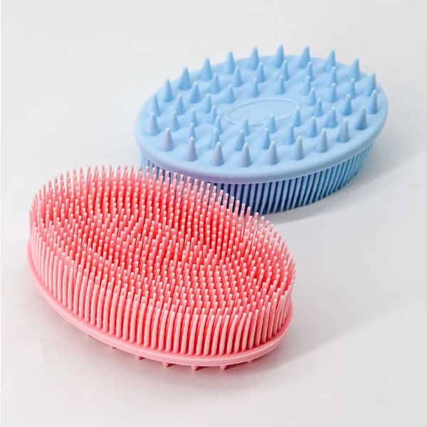 Bath Brush Scalp Massager Silicone Bristles Body Scrubber Washing Comb Bath Tool