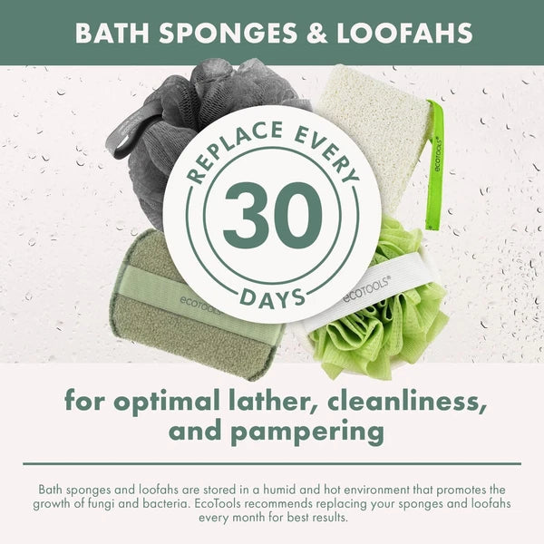EcoTools Charcoal Bath Sponge, Black Loofah for Body Cleansing & Exfoliating, fo