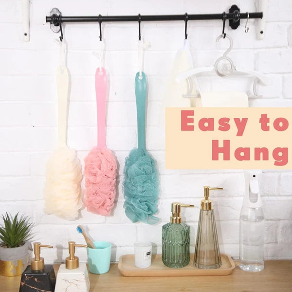 New Bath Loofah Sponge Brush Shower Long Handle Back Scrubber Bathing Accessorie