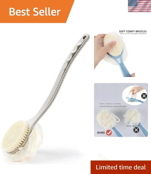 Luxurious Shower Body Brush: Dual Bristles & Loofah for Ultimate Exfoliation
