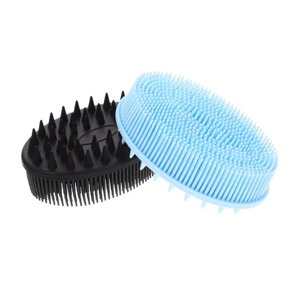 2 Pcs Bath Removable Silicone Body Scrubber with Handle