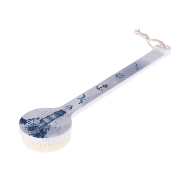 Long Handle Bath Scrubber Printed Body Brush Exfoliating Shower Brush