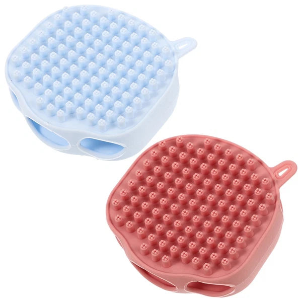 2 Pcs Shampoo Bath Brush Child Travel Body Scrub Shower Silicone