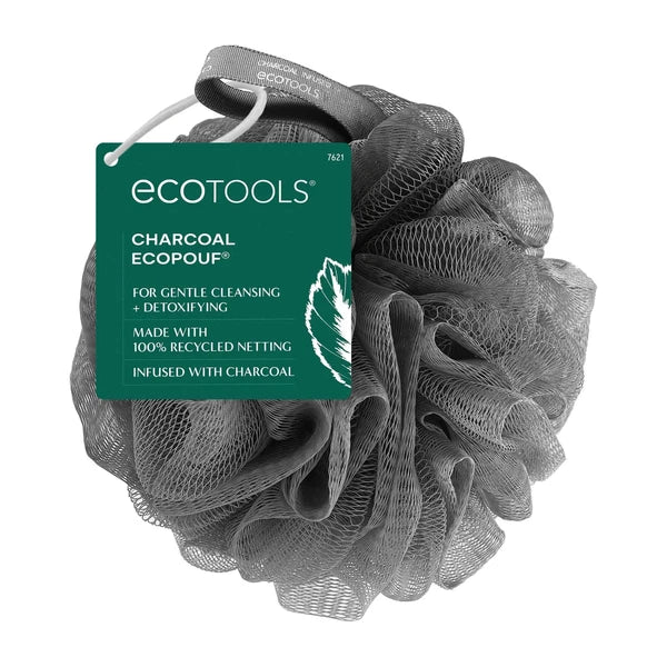 EcoTools Charcoal Bath Sponge, Black Loofah for Body Cleansing & Exfoliating, fo