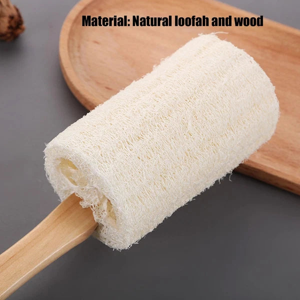 Exfoliating Loofah Brush Back Scrubber Bath Shower Body Massager Wooden Handle