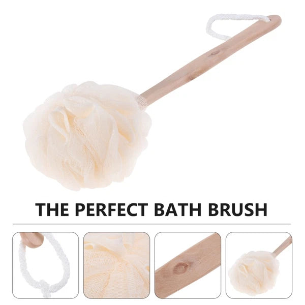 Long Handle Back Brush Exfoliating Sponge Scrubber for Bathing and Showering