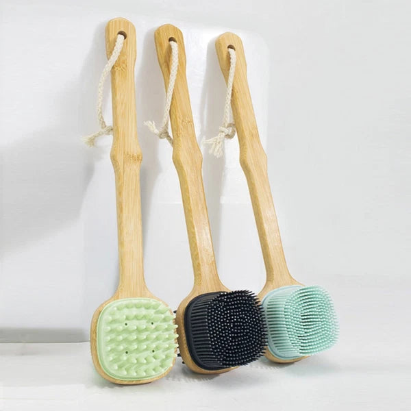 Bath Brush Man Miss Long Handle Silicone Scrubber Back for Shower