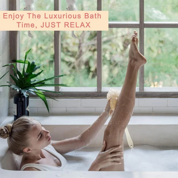 New Bath Loofah Sponge Brush Shower Long Handle Back Scrubber Bathing Accessorie