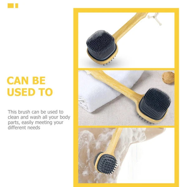 Bath Brush Silicone Shower Scrubber Body Men Long Handle
