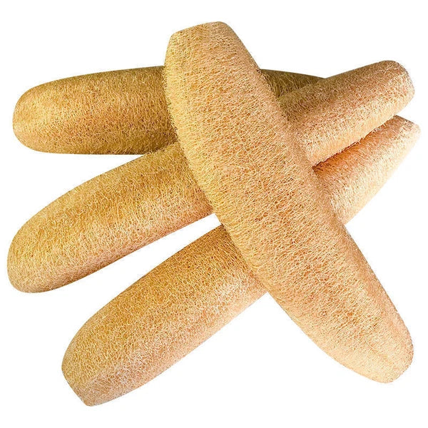 4 Pcs Natural Loofah Sponges 【25-30cm】Organic Luffa Bath Sponge Shower Body
