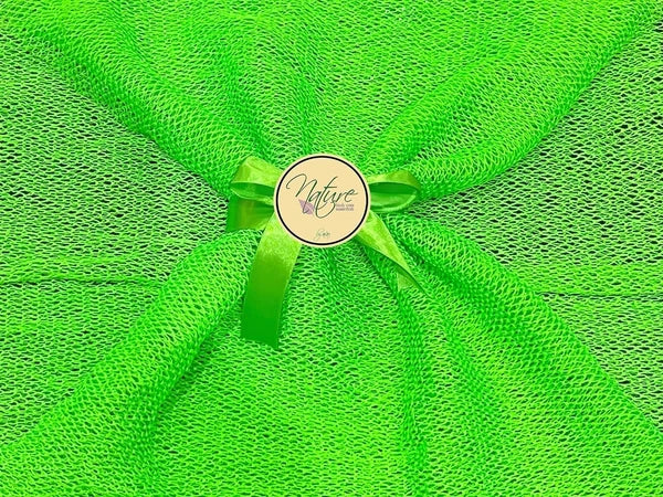 Ghana N1 Exfoliating Net Bath Sponge - 49" Ultra-Porous Chartreuse Green