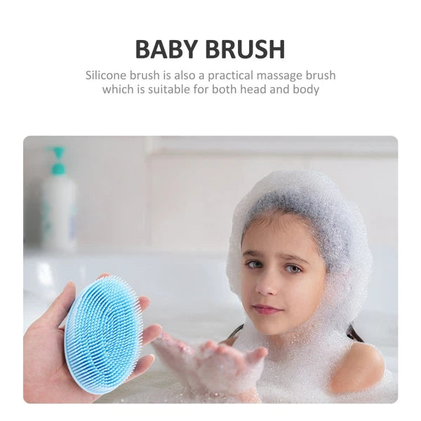 2 Pcs Bath Removable Silicone Body Scrubber with Handle