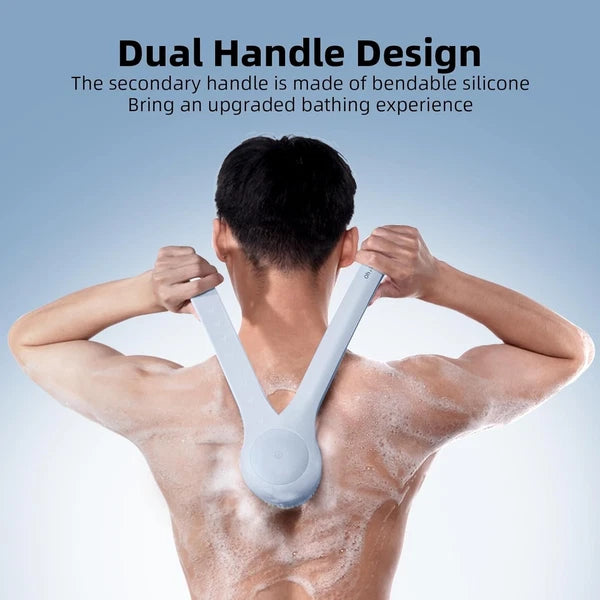 Electric Body Brush Waterproof Rechargeable Dual Handle Bath Scrubber with 3 ...