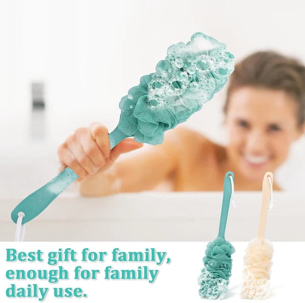 New Bath Loofah Sponge Brush Shower Long Handle Back Scrubber Bathing Accessorie