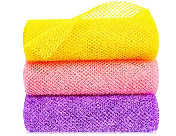 3 Pieces African Exfoliating Net African Bath Sponge Scrubbing Rag Net African