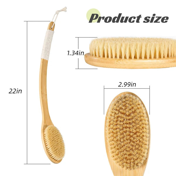 Bath Body Brush Shower, 22" Super Long Handle Back Body Scrubber Wet/Dry ...
