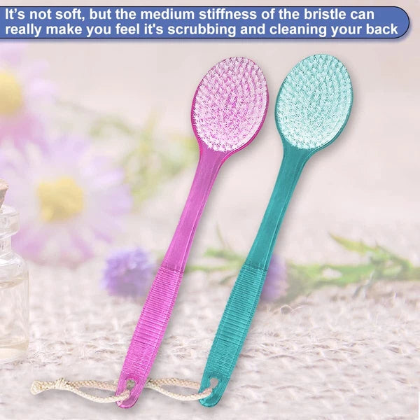 2× Long Handle Back Shower Exfoliating Bath Body Brush Scrubber Massager 14.2 in