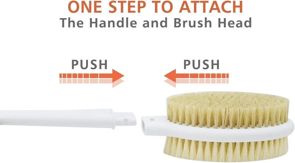 Shower Brush with Soft and Stiff Bristles,20.5" Extra Long Handle Dual-Sided ...