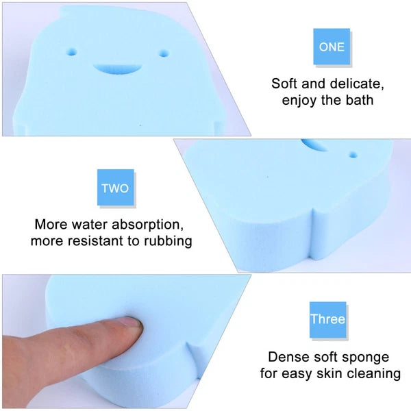 2 Pcs PVA Infant Shower Sponge Baby Bath Rubbing Scrubber Body Bath Brush
