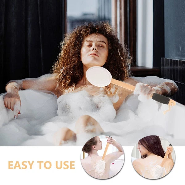 Anti-slip Bath Brush Set Baby Man Cream Applicator for Back Lotion Medicine