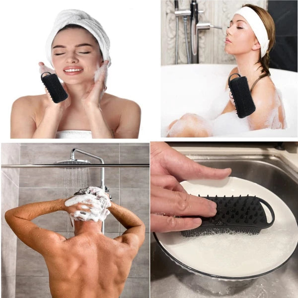 2Pack Dual Sided Silicone Body Scrubber for Exfoliating, Shower&Scalp Massage...