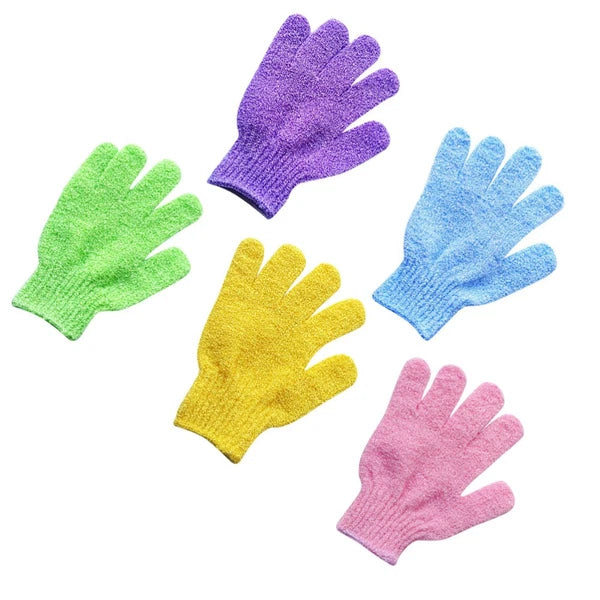 5 Pairs Bath Gloves Hand Body Scrubber Shower Exfoliating Mitten