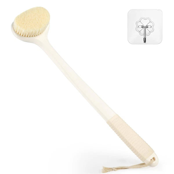 Back Scrubber for Shower Bath Brush with 17-Inch Long Anti-Slip Handle Wet an...