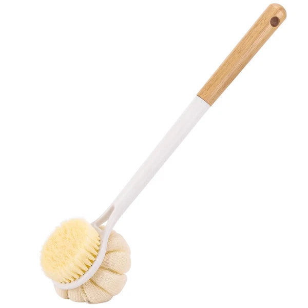 Bath Sponge Back Brush Long Handle For Shower 17 Inch Double Sided Exfoliating B