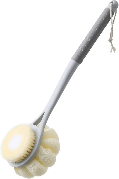 14-Inch  Shower Brush with Loofah and Soft Bristles for All Skin Types