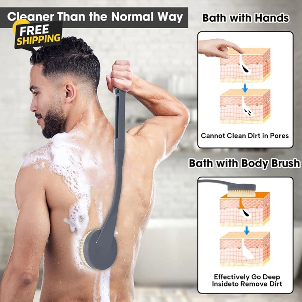 Back Scruber for Shower,20.5 Bath Brush Long Handle for Deep Cleaning,Back Brush