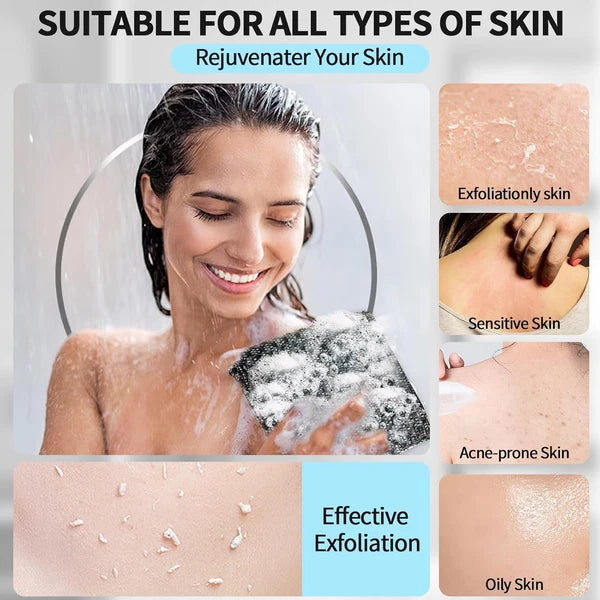 Exfoliating Washcloth Shower Towels, Premium Japanese Exfoliating Body Scrubber,