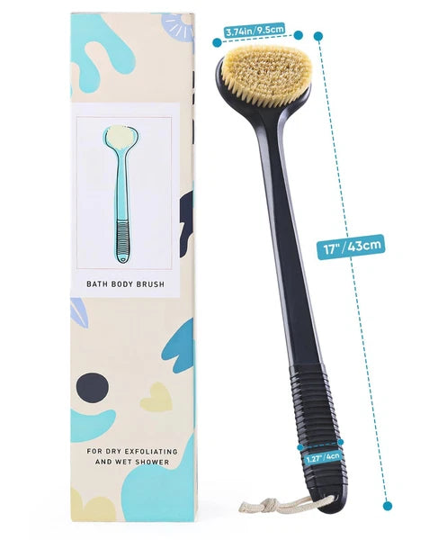 Dry Brushing Body Brush 17" Nonslip Plastic Handle Dry Brushing Body Brush For L