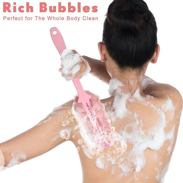 New Bath Loofah Sponge Brush Shower Long Handle Back Scrubber Bathing Accessorie