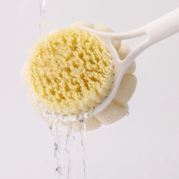 Bath Sponge Back Brush Long Handle For Shower 17 Inch Double Sided Exfoliating B