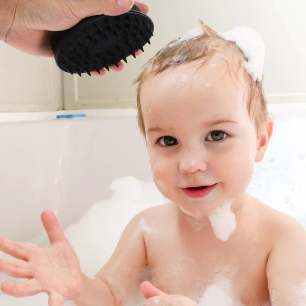2 Pcs Bath Removable Silicone Body Scrubber with Handle