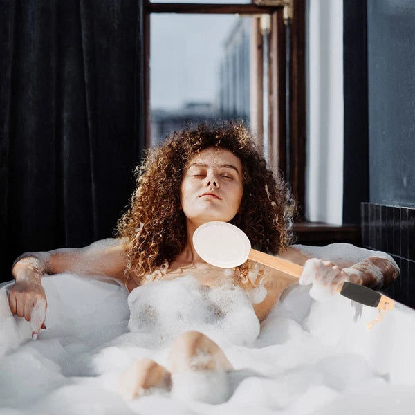 Anti-slip Bath Brush Set Baby Man Cream Applicator for Back Lotion Medicine