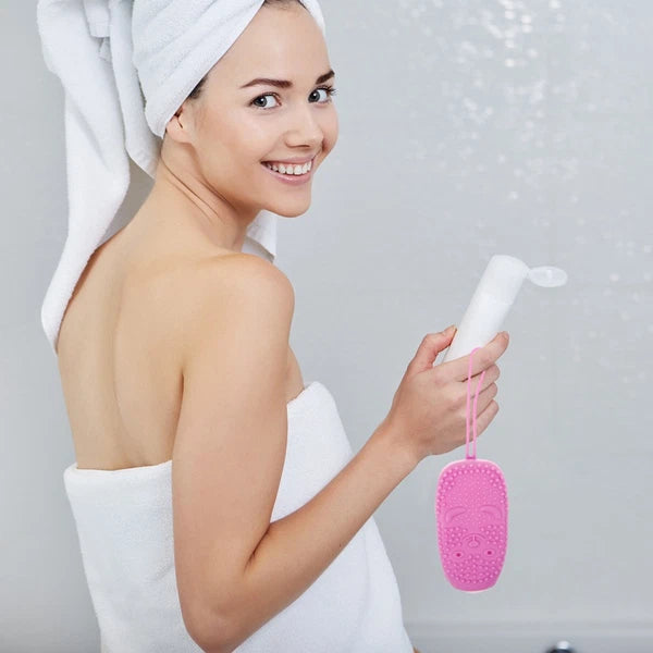 Automatically Soak Bath Scrub Silicone Bath Brush Without Soap Purple