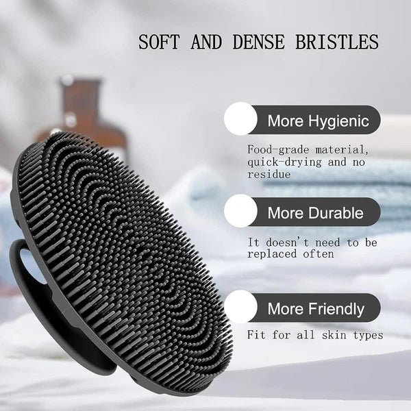 Food-Grade Soft Silicone Body Scrubber Shower Brush Handheld Cleansing Skin Brus