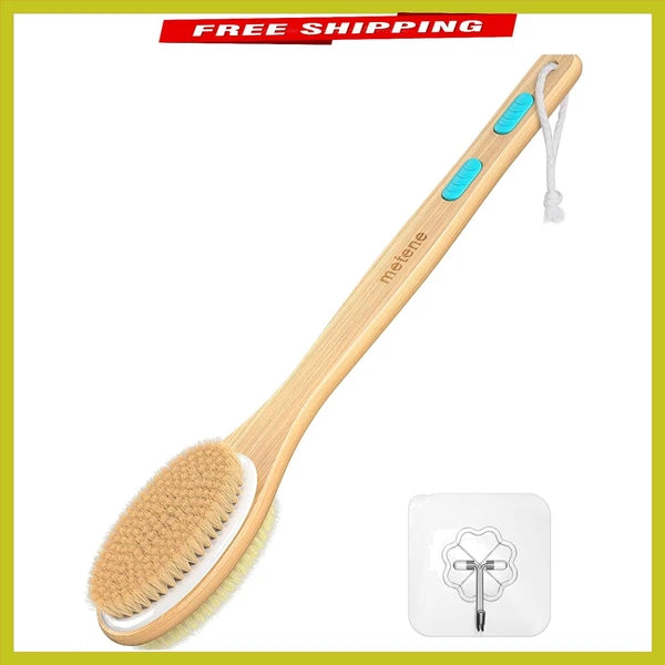 Durable 17-Inch Bath Brush with Anti-Slip Grip - Ideal for Wet & Dry Exfoliation
