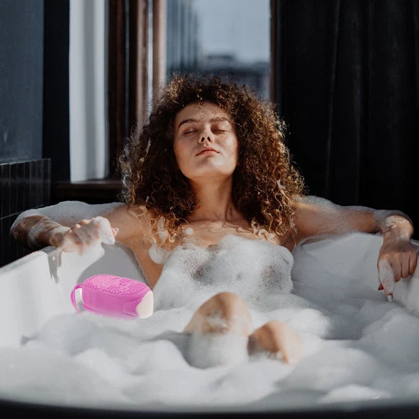 Automatically Soak Bath Scrub Silicone Bath Brush Without Soap Purple