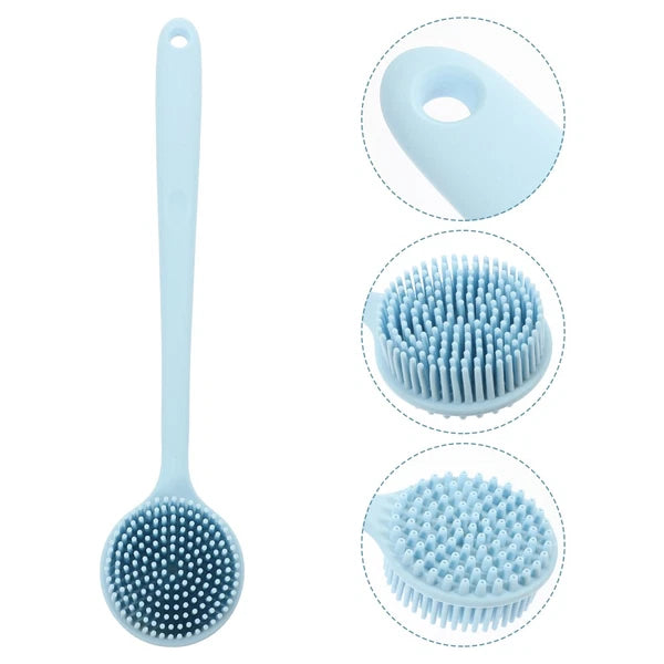 Household Silicone Back Scrubber Long Handle Bath Brush Silicone Body Scrubber