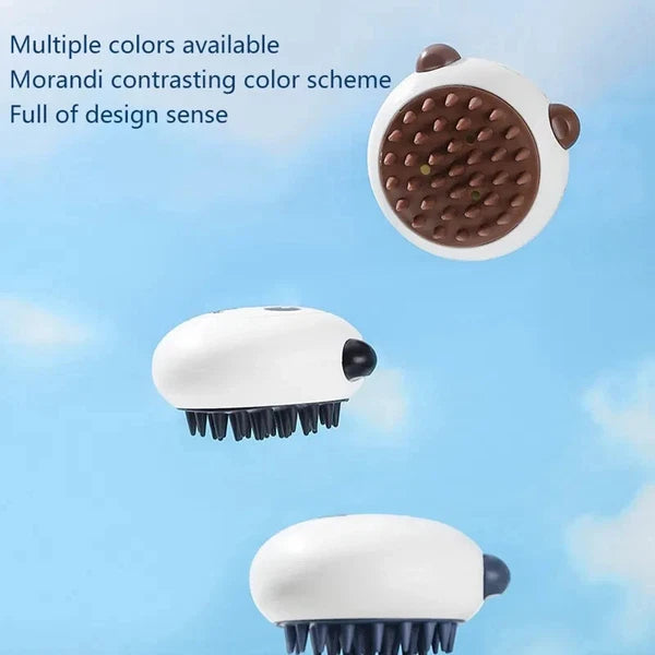 NEW Silicone Pet Bath Brush Soft Bristled Cat & Dog Shower Massage Brush Panda.