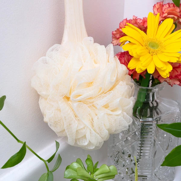 (4 pack) EcoTools EcoPouf Bath Brush, Loofah & Handle, Recycled Mesh Netting