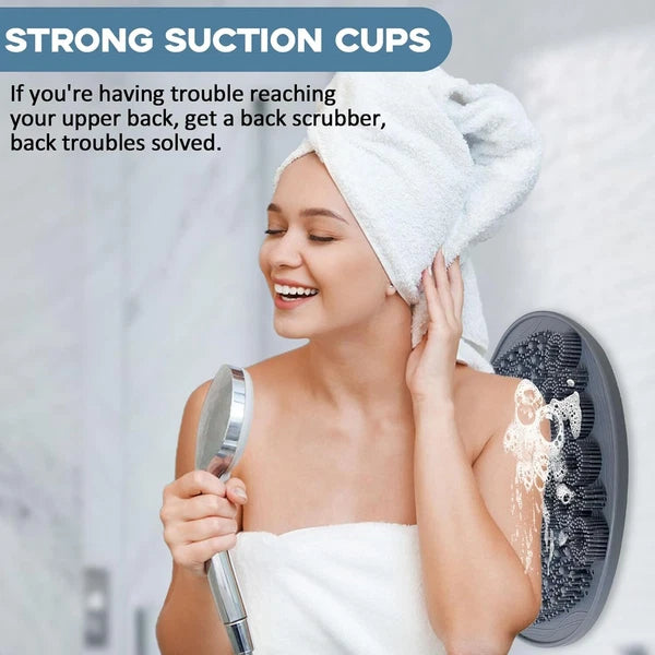 Foot Scrubber Mat Shower Silicone Back Body Exfoliator Massager Washer Non Slip