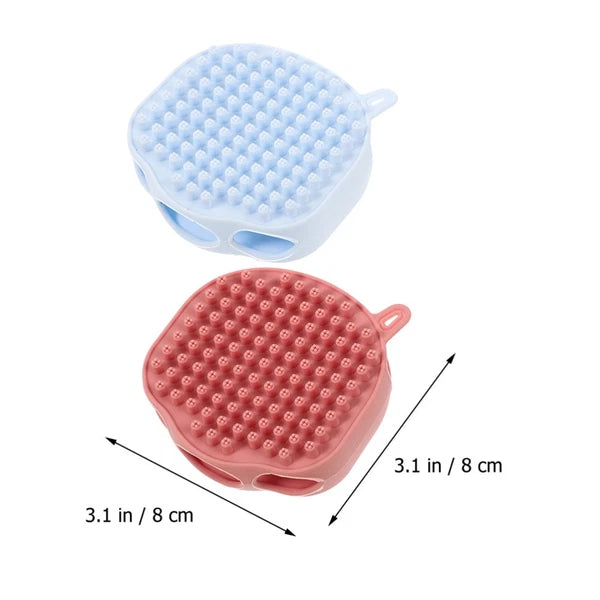 2 Pcs Shampoo Bath Brush Child Travel Body Scrub Shower Silicone