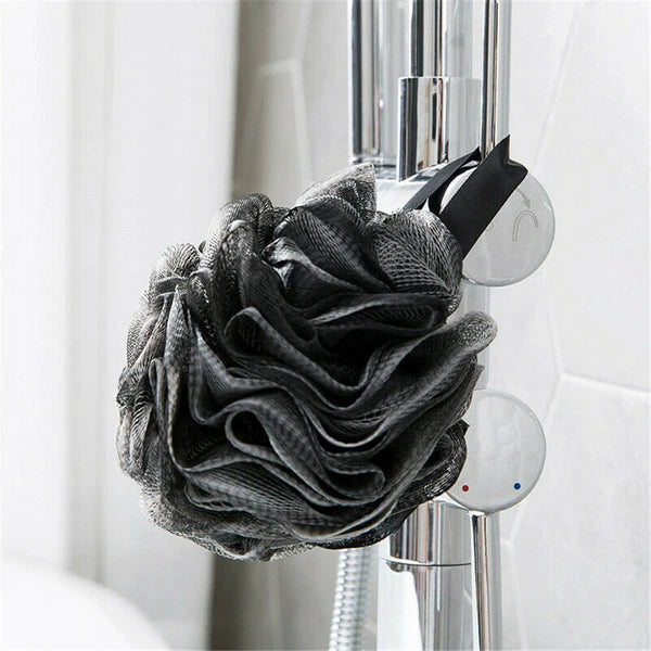 Bath Shower Mesh Ball Puff Large Scrubber Sponge Flower Exfoliating Body Brush !