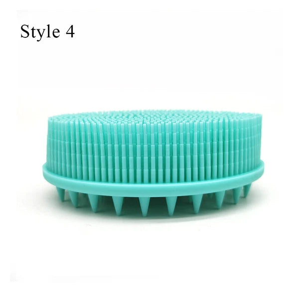 Bath Brush Scalp Massager Silicone Bristles Body Scrubber Washing Comb Bath Tool