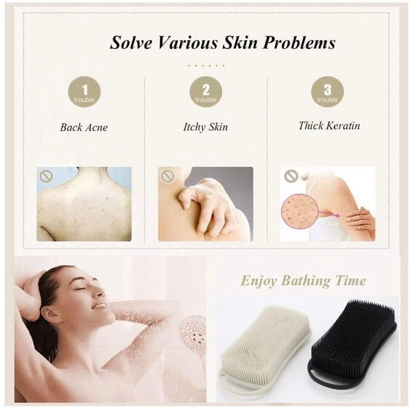 2Pack Dual Sided Silicone Body Scrubber for Exfoliating, Shower&Scalp Massage...