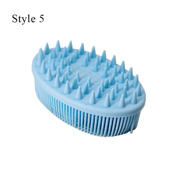 Bath Brush Scalp Massager Silicone Bristles Body Scrubber Washing Comb Bath Tool
